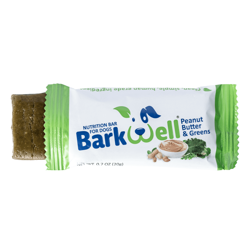 One piece of natural dog nutrition bar in a green packaging